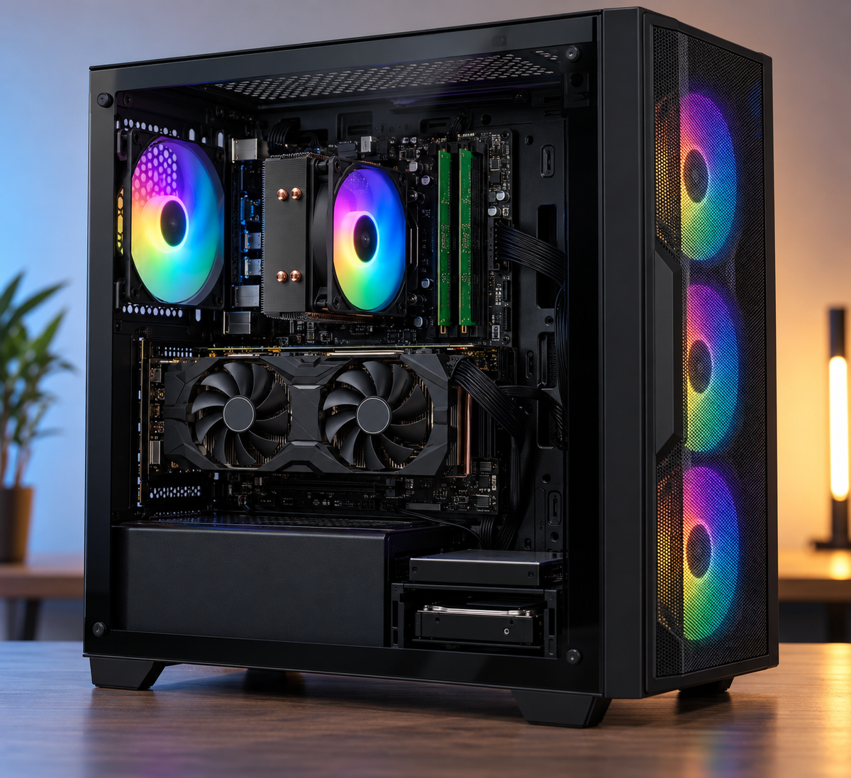 100K budget Intel gaming PC build with GTX 1060 6GB, green DDR4 RAM and FROZER FR-200 cooler