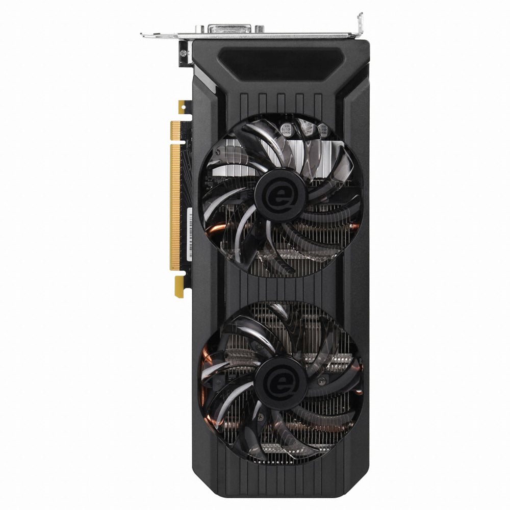 emTek GTX 1060 Dual 3GB front view, both fans visible, card only