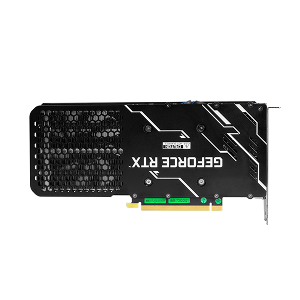 GALAX RTX 3060 1-Click OC 12GB graphics card aluminium backplate rear view