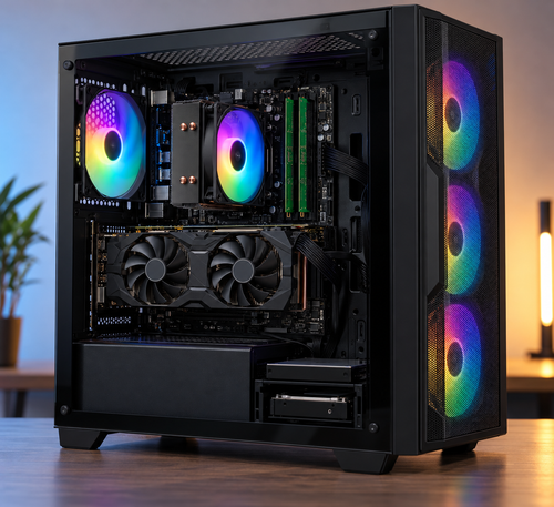 100K budget Intel gaming PC build with GTX 1060 6GB, green DDR4 RAM and FROZER FR-200 cooler