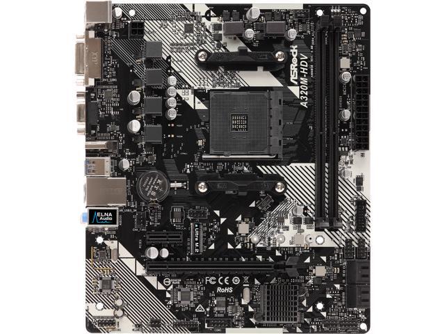 ASRock A320M-HDV AM4 AMD A320 DDR4 Micro ATX Motherboard