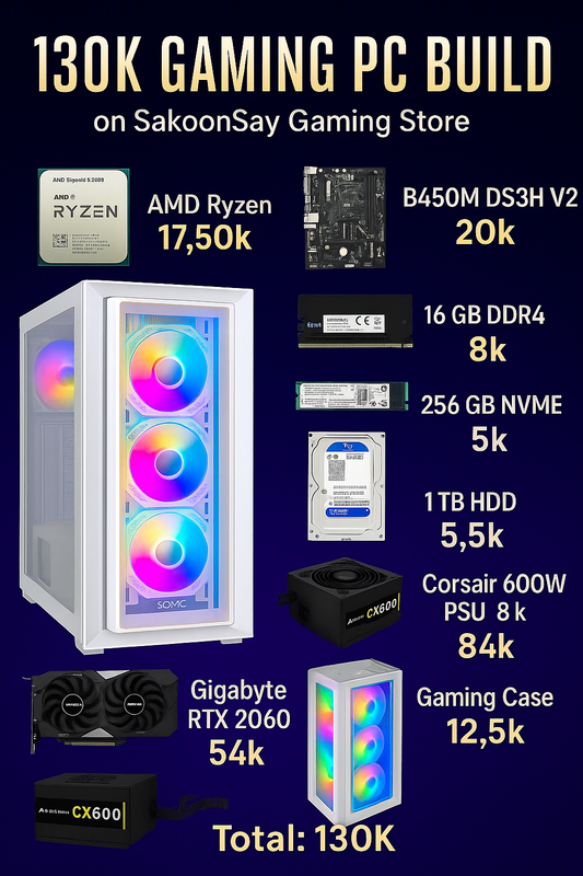 130K Budget Gaming PC Build Ryzen 5 3600 + RTX 2060