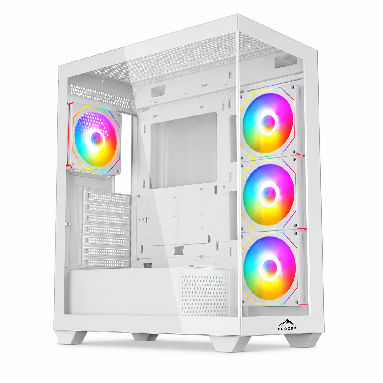 FROZER Aura ATX White Gaming PC Case – ARGB Gaming Chassis