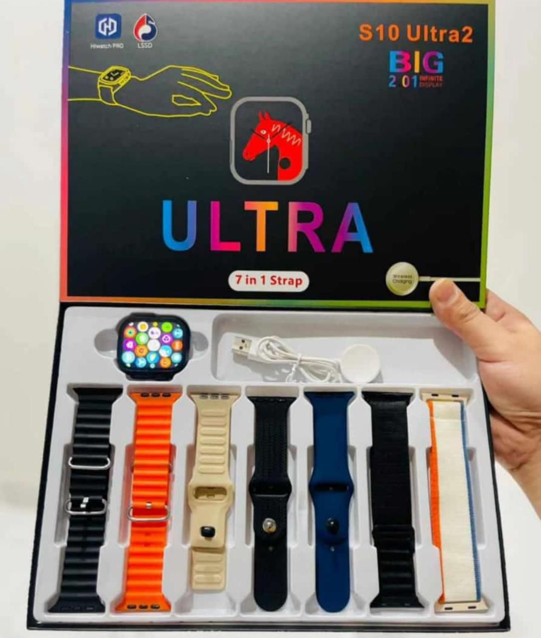 S10 Ultra 2 Smartwatch – 7-in-1 Strap Edition | Bluetooth Calling & Wireless Charging
