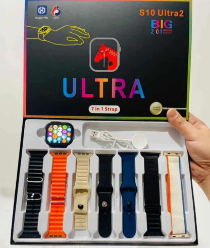 S10 Ultra 2 Smartwatch – 7-in-1 Strap Edition | Bluetooth Calling & Wireless Charging