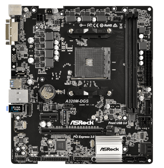 ASRock A320M-DGS AM4 AMD A320 DDR4 Micro ATX Motherboard