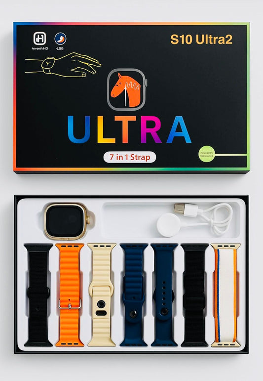 S10 Ultra 2 Smartwatch – 7-in-1 Strap Edition | Bluetooth Calling & Wireless Charging