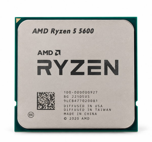 AI-generated illustration of AMD Ryzen 5 5600 processor, not actual inventory photograph; markings fictional.
