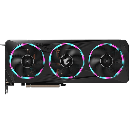 AORUS RTX 3060 Ti ELITE 8G rev. 2.0 front triple-fan view