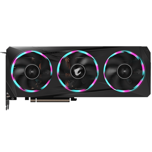 AORUS RTX 3060 Ti ELITE 8G rev. 2.0 front triple-fan view