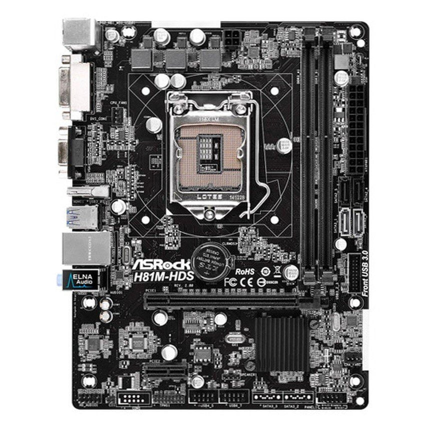 ASRock H81M-HDS 4th Gen LGA1150 Micro-ATX motherboard with DDR3 slots