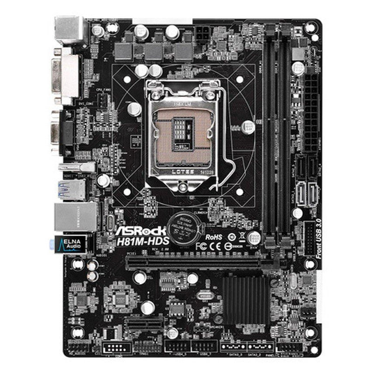 ASRock H81M-HDS 4th Gen LGA1150 Micro-ATX motherboard with DDR3 slots