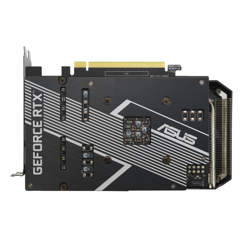 Original ASUS Dual RTX 3060 OC 12GB catalog rear view, card only