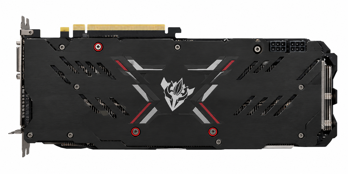 Colorful iGame GTX 1060 X-TOP 6G rear backplate view