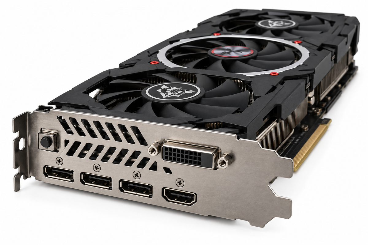 Colorful iGame GTX 1060 X-TOP 6G display ports view