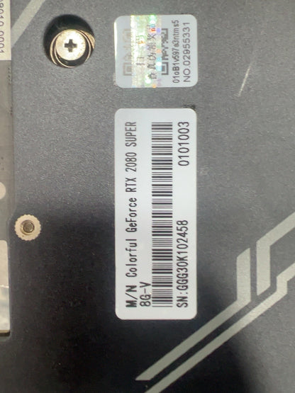 Colorful RTX 2080 SUPER 8GB-V actual card label view