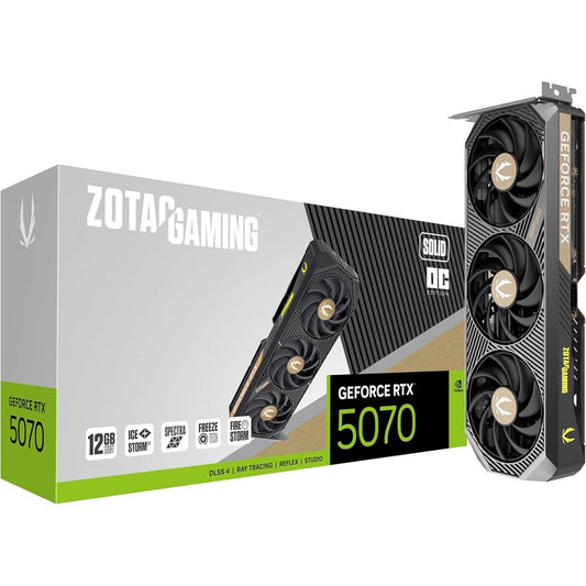ZOTAC Gaming GeForce RTX 5070 Solid OC DLSS 4 12GB GDDR7 192-bit PCIE 5.0 Gaming Graphics Card ZT-B50700J-10P