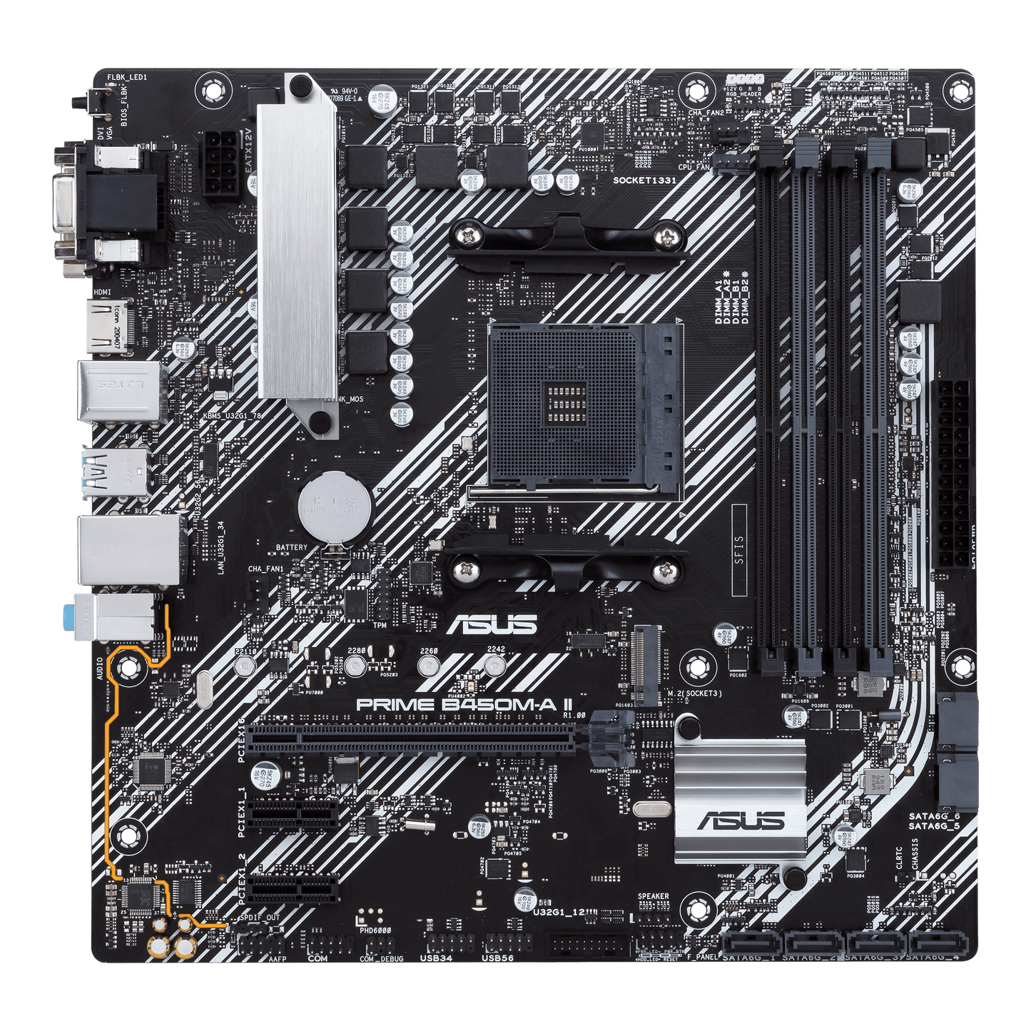 ASUS PRIME B450M-A II AM4 B450 DDR4 Micro ATX Motherboard