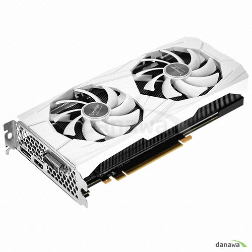 EMTEK XENON GTX 1660 Ti White STORM X Dual OC 6GB graphics card front angled view