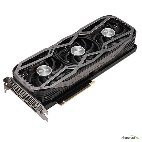 emTek RTX 3070 Black Edition OC 8GB - angled card-only view