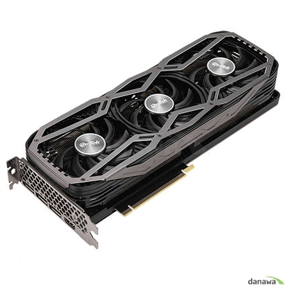 emTek RTX 3070 Black Edition OC 8GB - angled card-only view