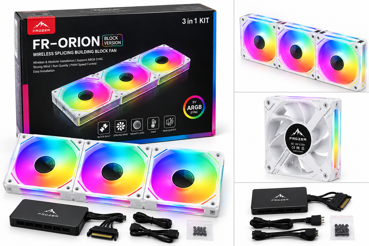 FROZER FR-ORION white 3 in 1 ARGB modular PC fan kit