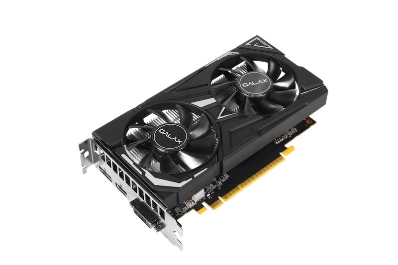 GALAX GTX 1650 EX 1-Click OC 4GB GDDR5 original front angled card-only image