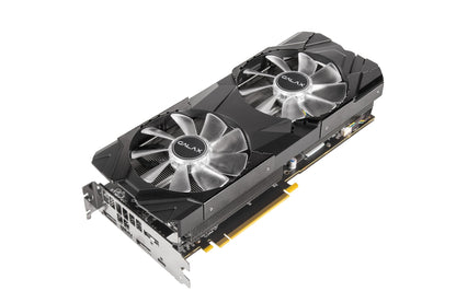 GALAX GeForce RTX 2070 EX 8GB GDDR6 black dual fan graphics card front angle without box