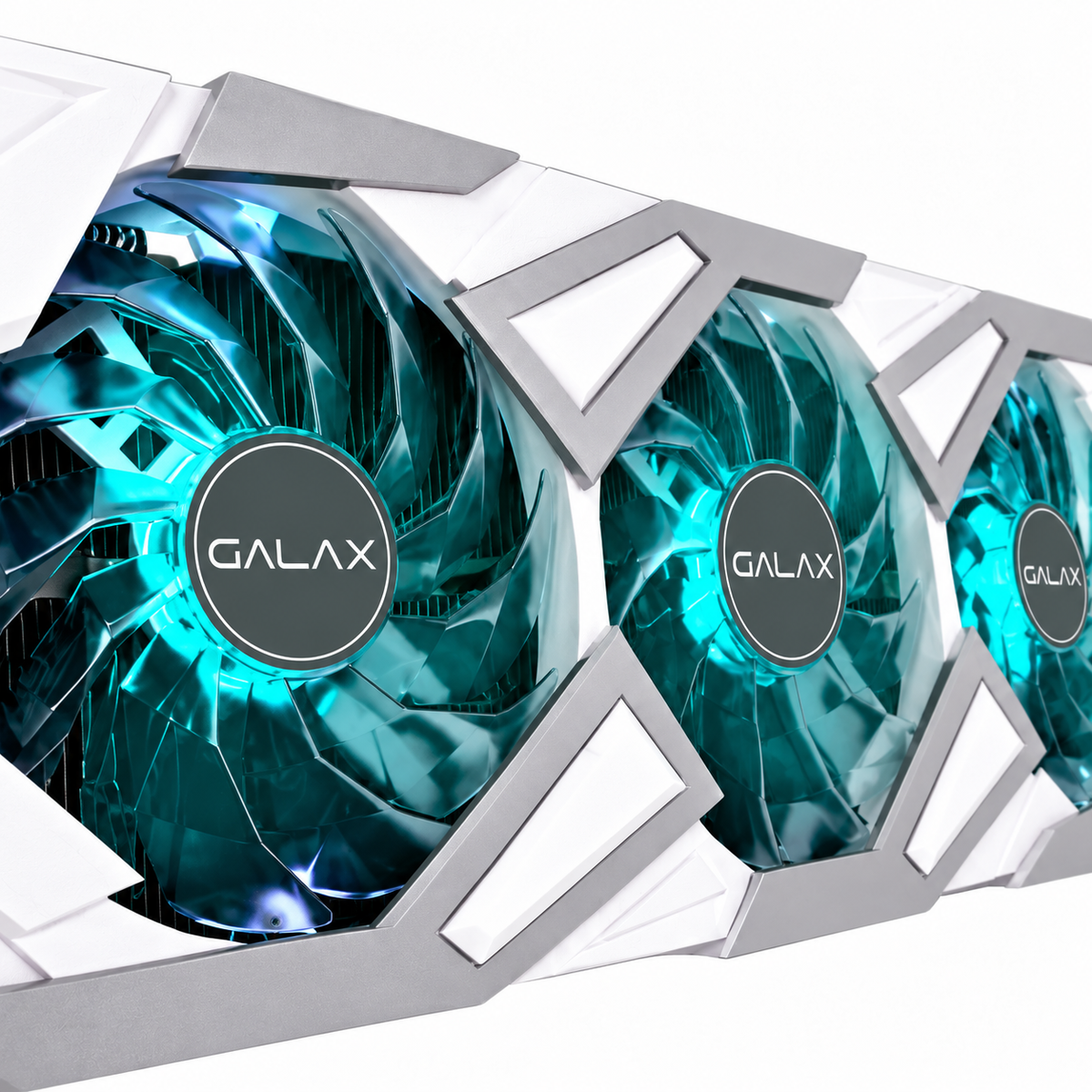 GALAX RTX 3070 EX Gamer White cooler detail — AI-generated model reference