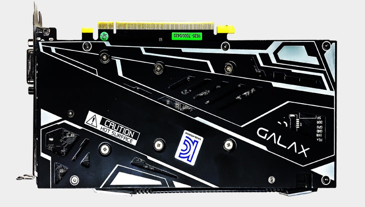 GALAX RTX 2070 8GB grey blue model rear backplate view without box
