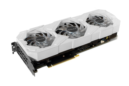GALAX RTX 3070 Ti EXG White angled view showing ports