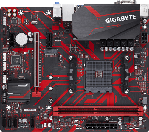 GIGABYTE B450M GAMING motherboard without box — official reference image