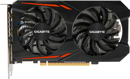 Official Gigabyte GeForce GTX 1050 Ti OC 4G card front view