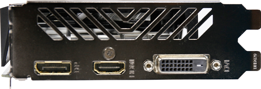 Official Gigabyte GeForce GTX 1050 Ti OC 4G card ports view