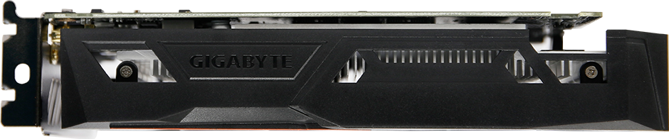 Official Gigabyte GeForce GTX 1050 Ti OC 4G card side view