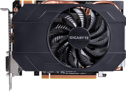 Gigabyte GTX 960 Mini ITX OC 2GB GV-N960IXOC-2GD single-fan front view