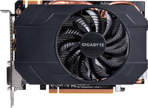 Gigabyte GTX 960 Mini ITX OC 2GB GV-N960IXOC-2GD single-fan front view