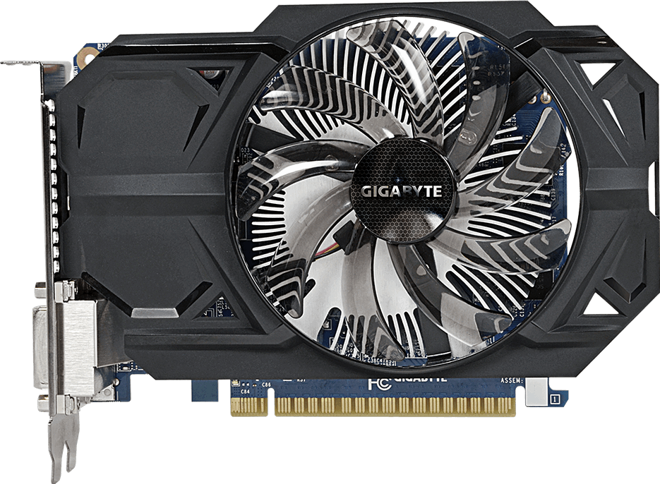 Gigabyte GeForce GTX 750 Ti OC 1GB front view