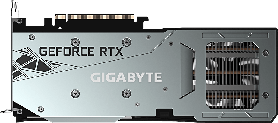 Gigabyte RTX 3060 Ti Gaming OC 8GB rev 2.0 rear metal backplate