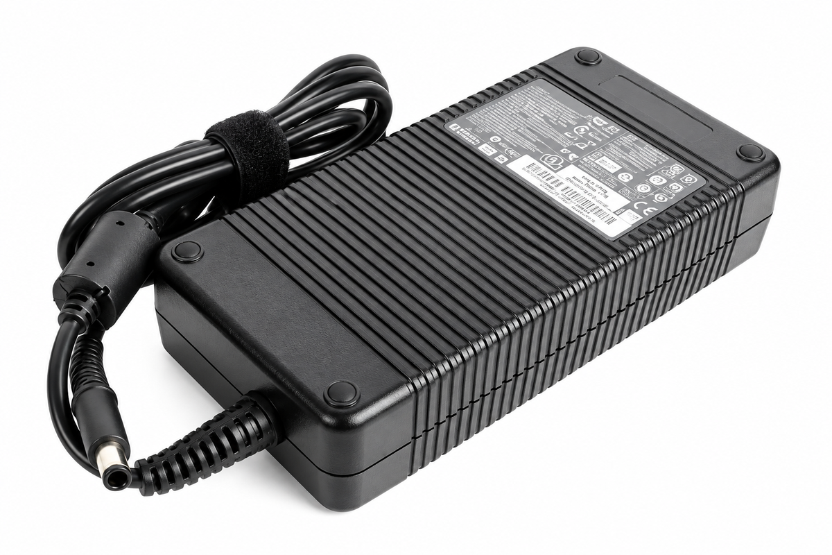 Representative HP 230W used branded laptop charger with large barrel connector