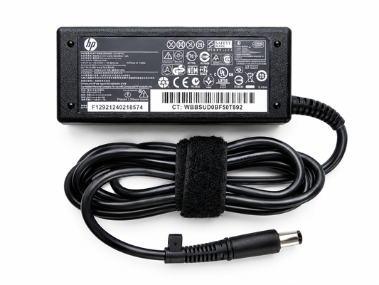 Representative HP 90W 19V 4.74A laptop charger with 7.4 x 5.0mm centre-pin connector