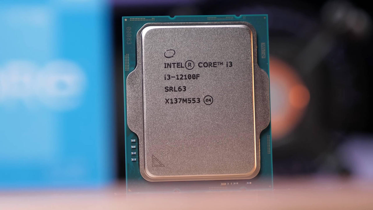 Intel Core i3-12100F SRL63 12th Gen tray CPU chip close-up without retail box