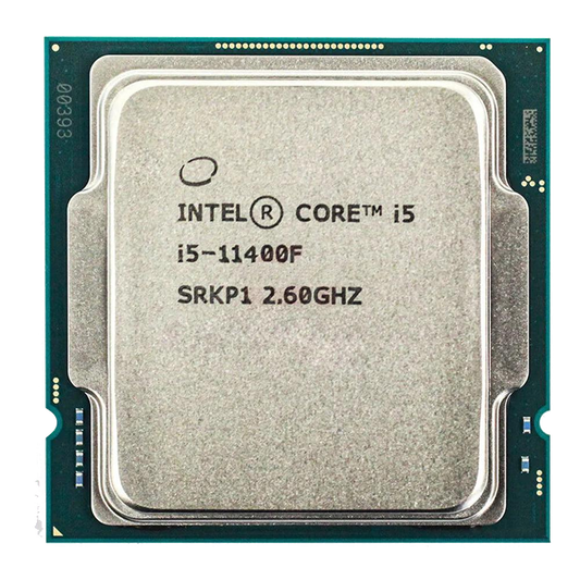 Intel Core i5-11400F SRKP1 2.60GHz tray OEM CPU top view, chip only