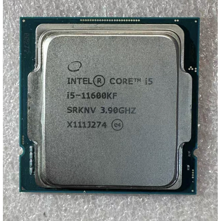 Intel Core i5-11600KF SRKNV tray OEM processor chip, 3.90GHz front view