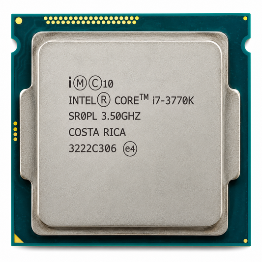 AI-generated illustrative rendering of Intel Core i7-3770K SR0PL, not actual inventory photograph