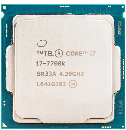 Real Intel Core i7-7700K SR33A processor, third-party reference photograph from CPU Medics, not SakoonSay stock