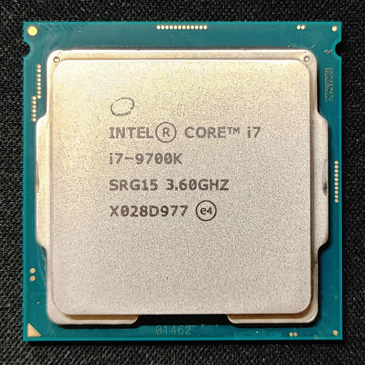 Genuine Intel Core i7-9700K SRG15 R0 physical processor reference photograph, third-party listing; not SakoonSay inventory