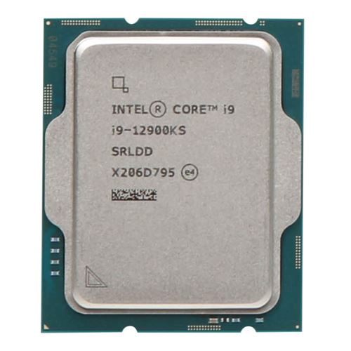 Genuine Intel Core i9-12900KS SRLDD processor chip reference photo from Micro Center