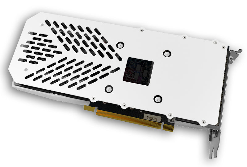 Leadtek RTX 3060 Hurricane White Edition 12GB white metal backplate rear view