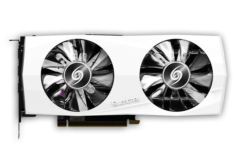 Leadtek WinFast RTX 3060 Hurricane White Edition 12GB graphics card front dual fan view